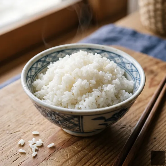 湯気の立つ炊きあがりの三重県産コシヒカリ